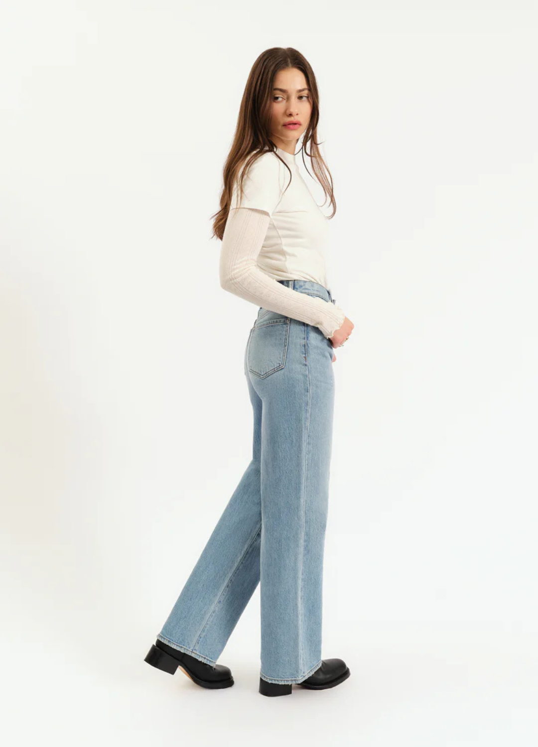 City Straight High Rise Straight Leg Jeans