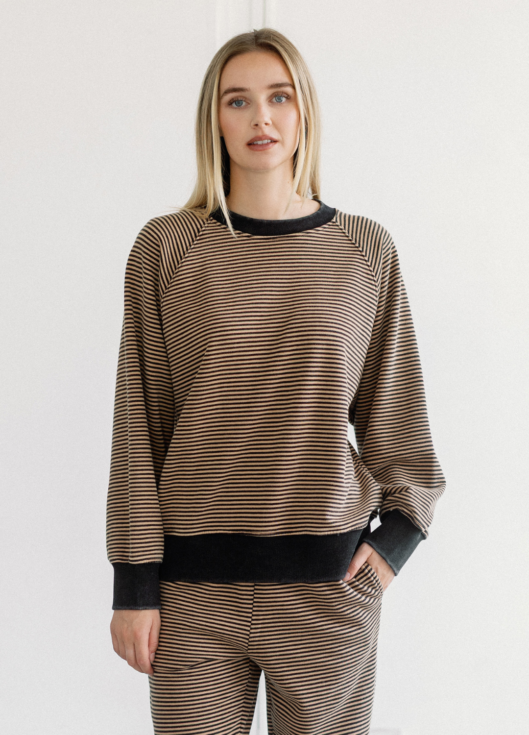 Mini Stripe Crew Sweatshirt