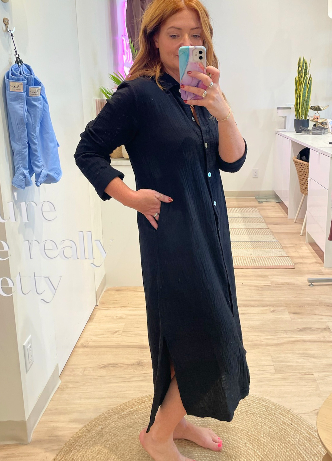 The Shell Shirt Dress in Cotton Gauze