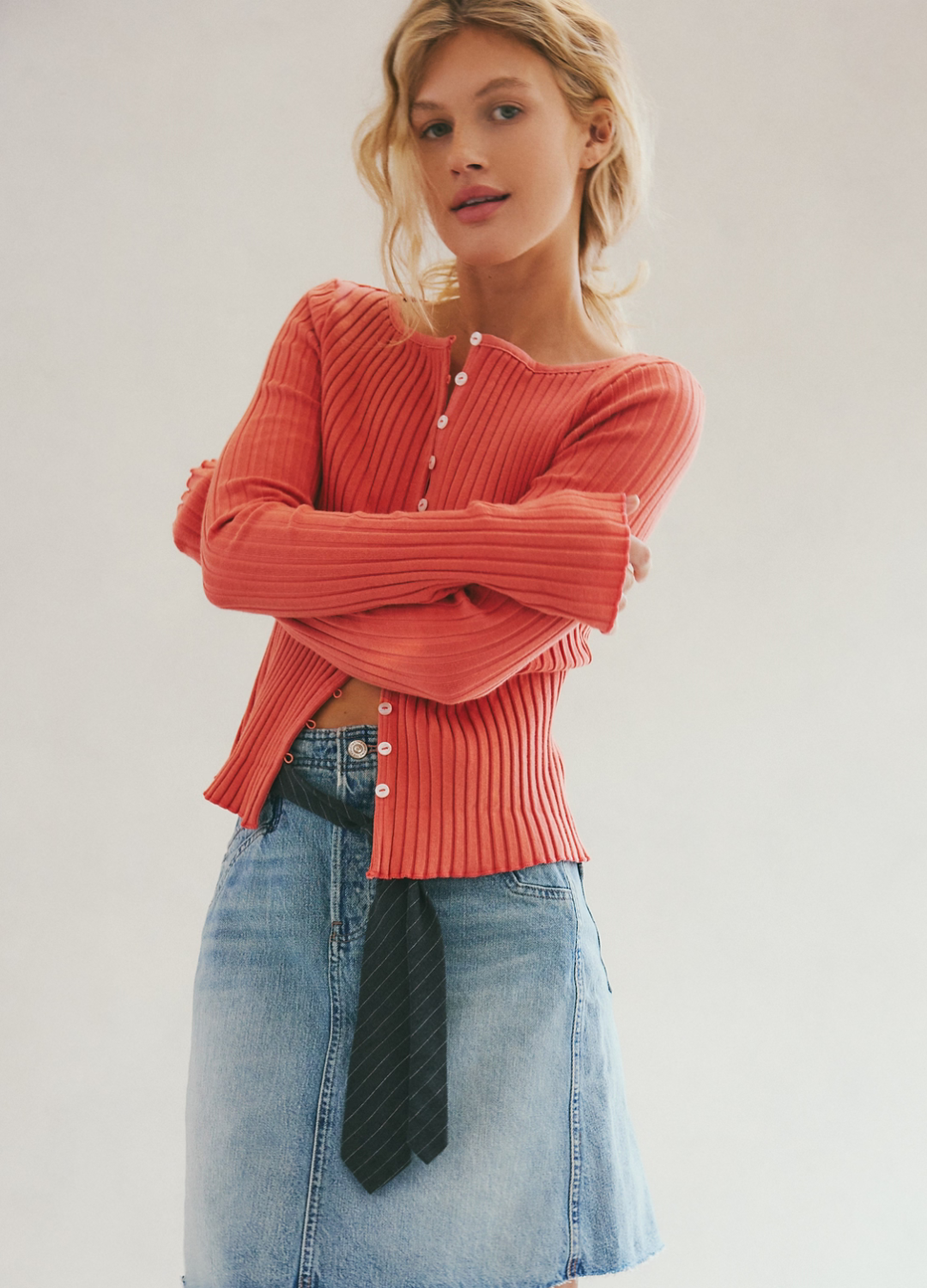 Tilly Long Sleeve Cardi Top - Crabapple