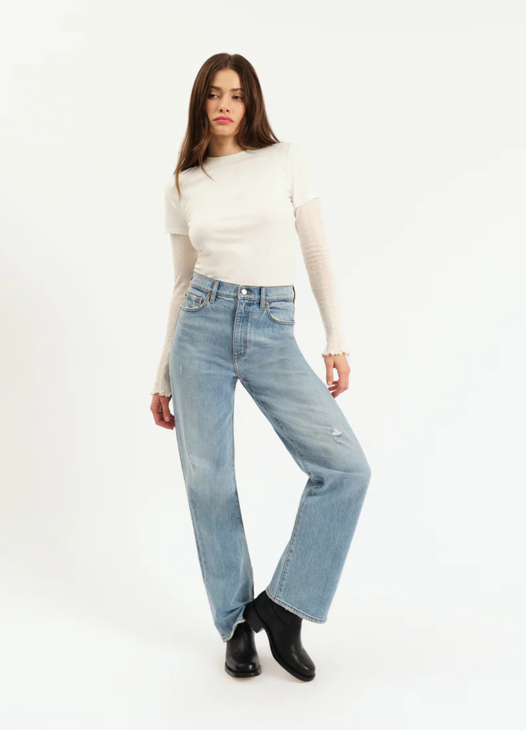 City Straight High Rise Straight Leg Jeans