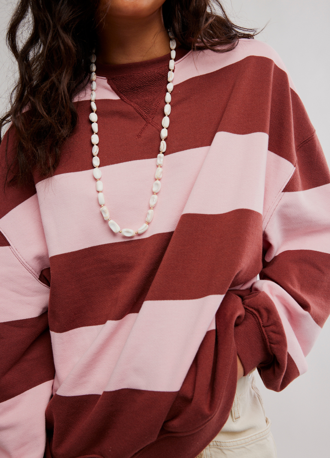 We The Free Classic Wide Stripe Oversized Crewneck
