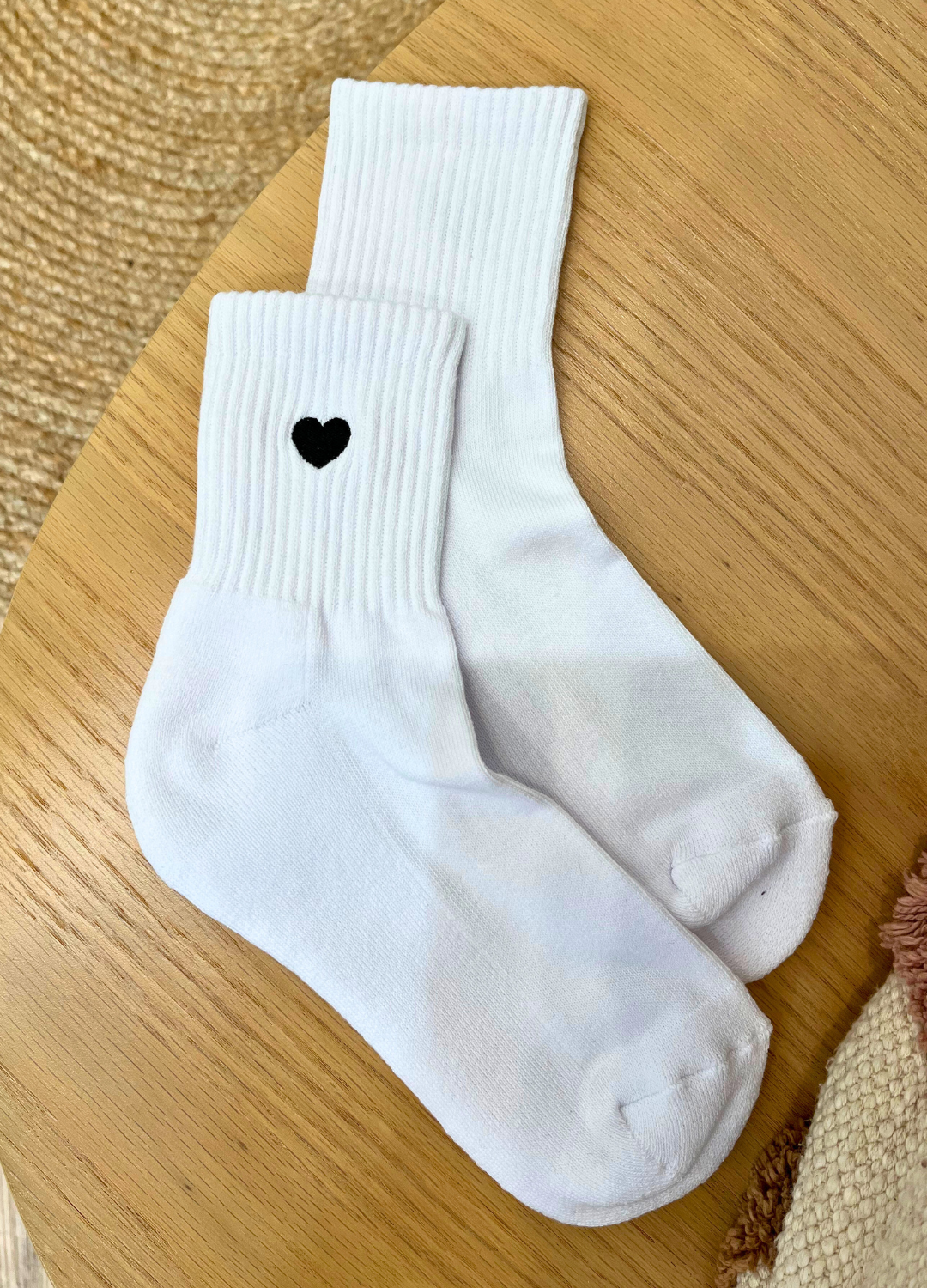 Embroidered Heart Socks