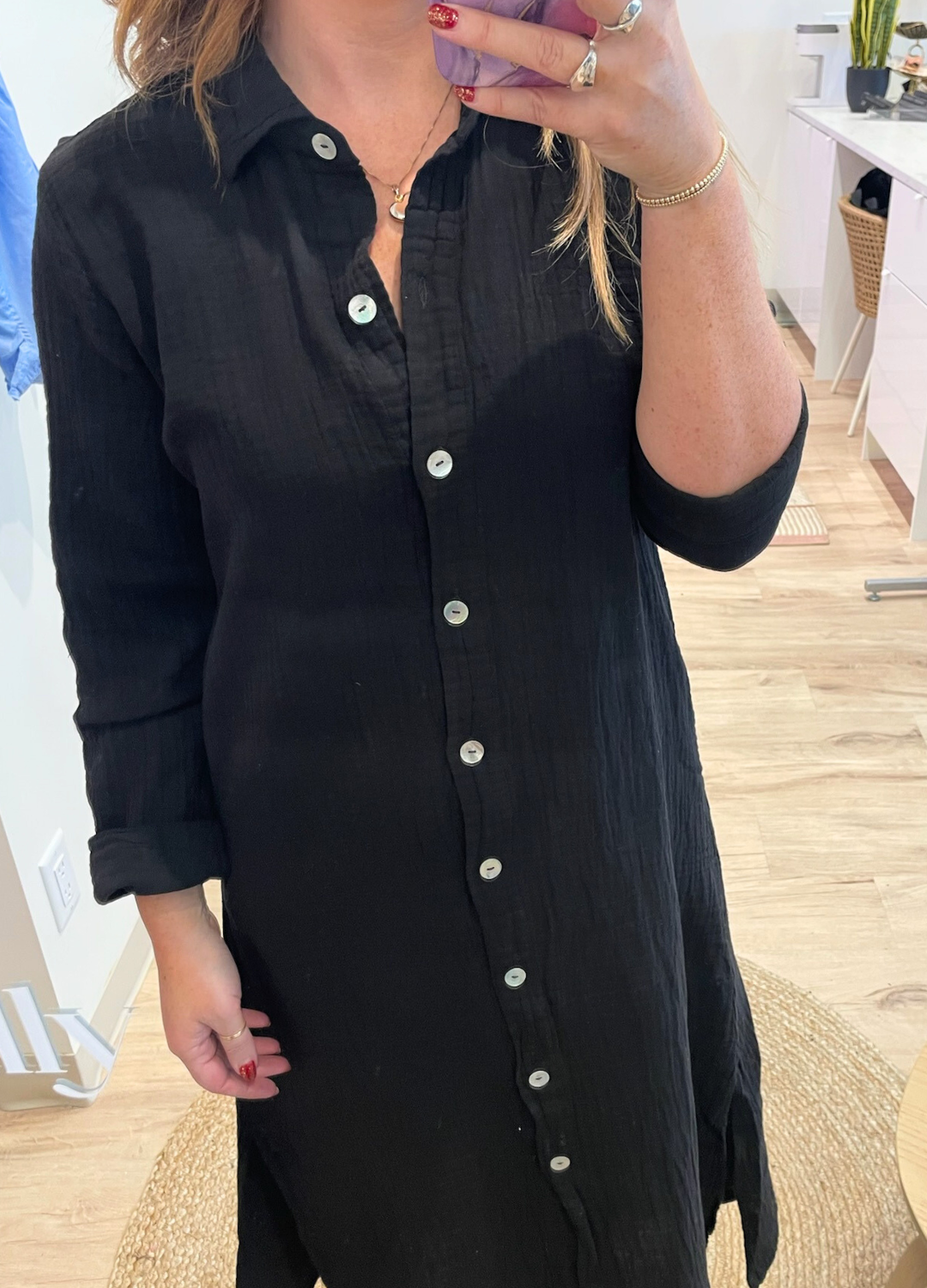 The Shell Shirt Dress in Cotton Gauze