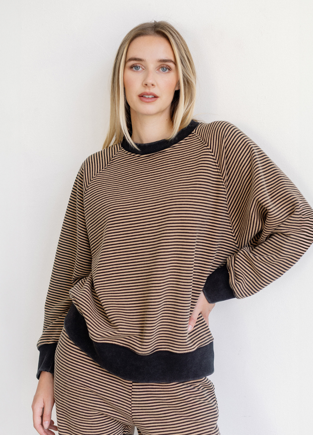 Mini Stripe Crew Sweatshirt