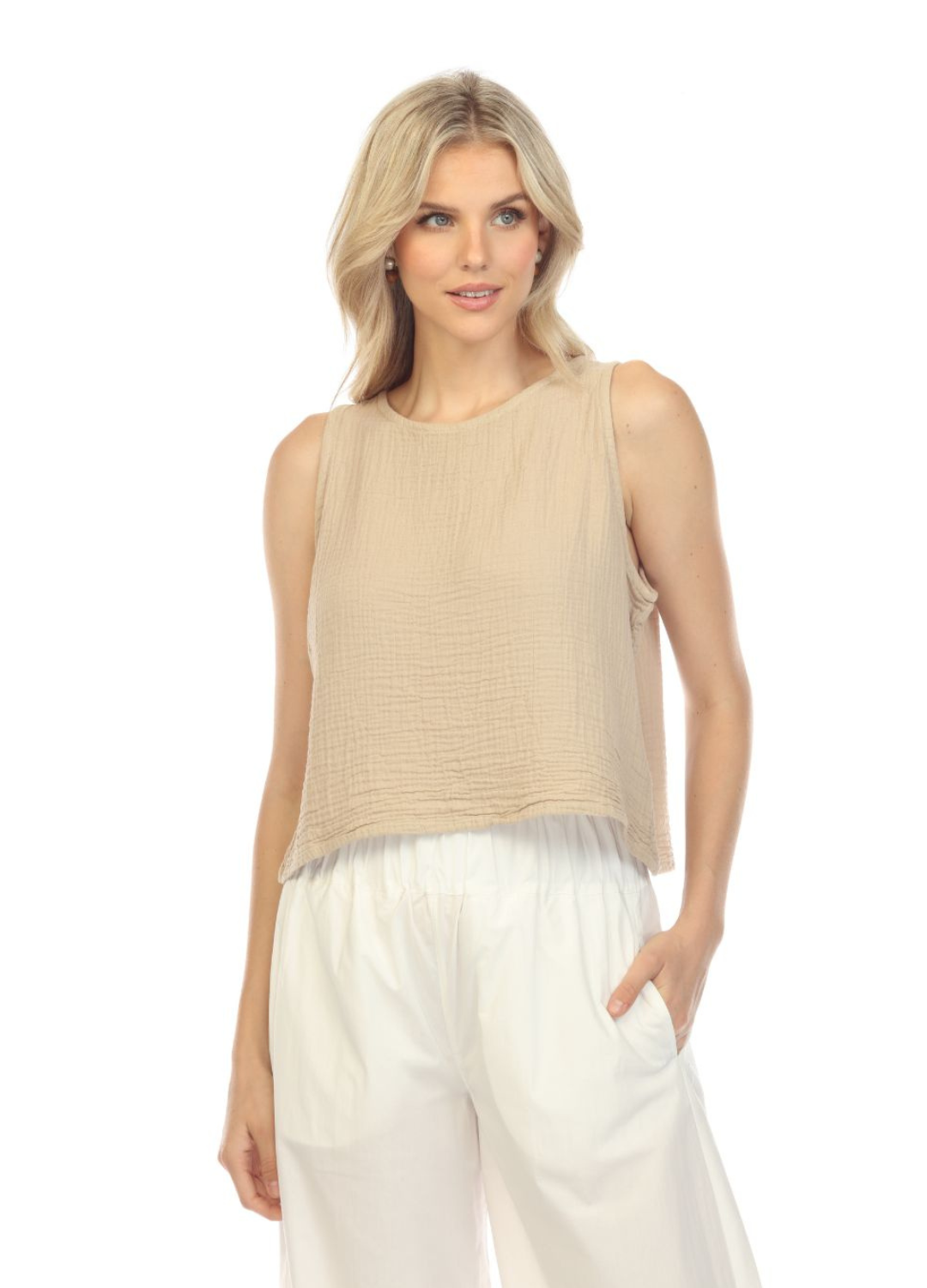 The Crop Tank in Cotton Gauze