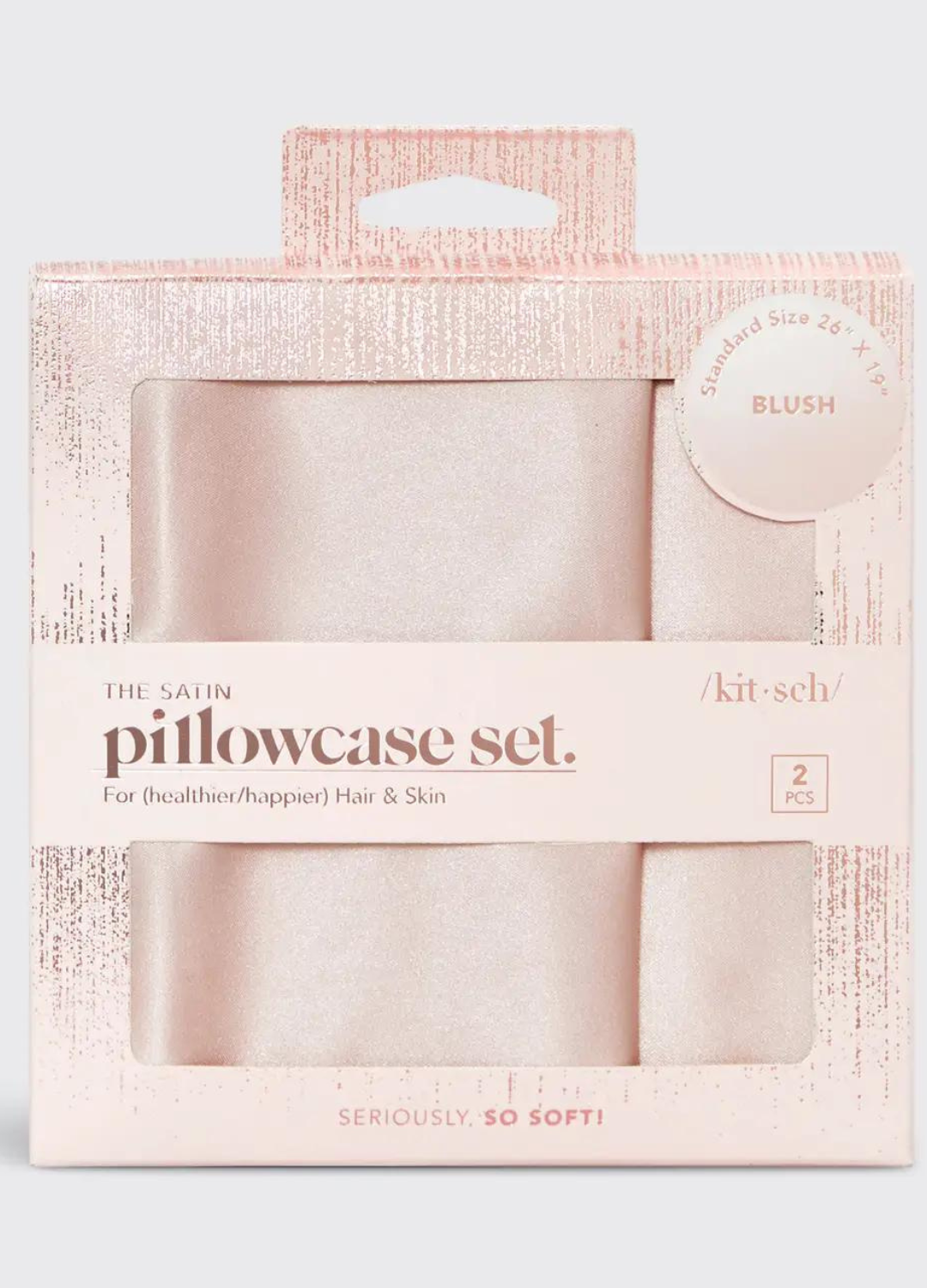 Satin Pillowcase Standard Size Blush 2-Pack